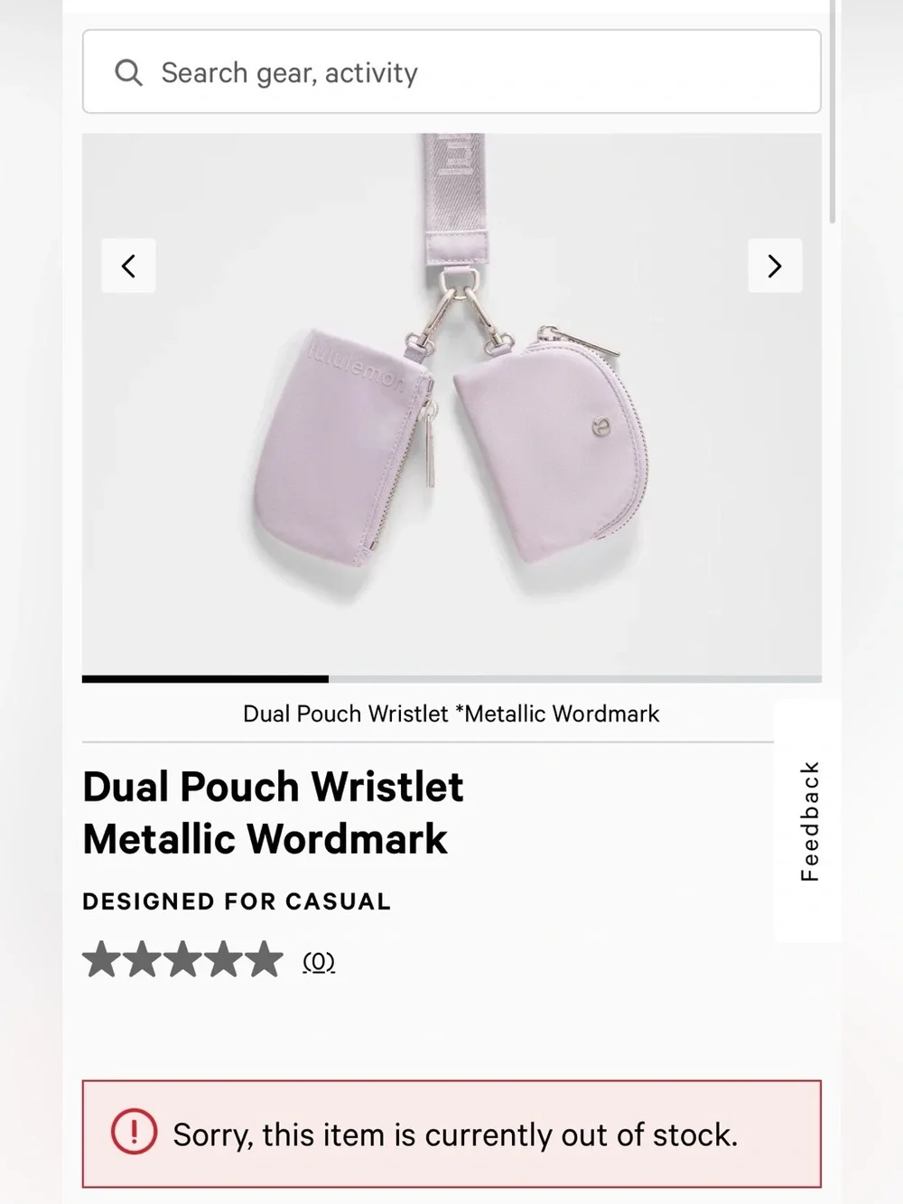 Lululemon NWT Lilac Ether Dual Pouch Wristlet Metallic Wordmark OS - Picture 2 of 9